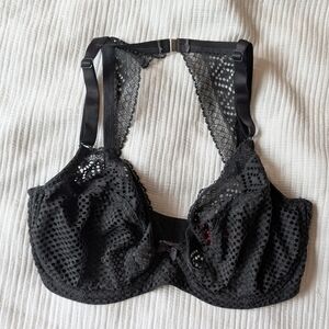 Cleo By Panache Black Lace Bra Size 30FF